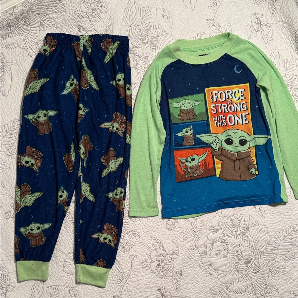 Star Wars Kids Pajama Set - Green and Blue Baby Yoda